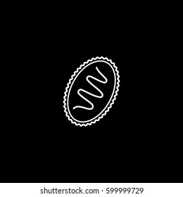Cookie Line Icon On Black Background