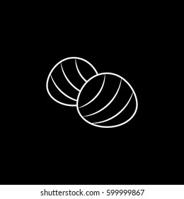 Cookie Line Icon On Black Background