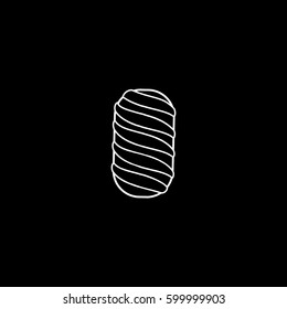 Cookie Line Icon On Black Background