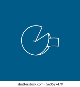 Cookie Line Icon On Blue Background