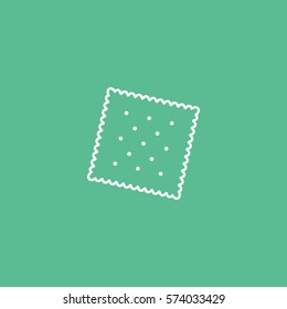 Cookie Line Icon On Green Background