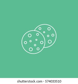Cookie Line Icon On Green Background