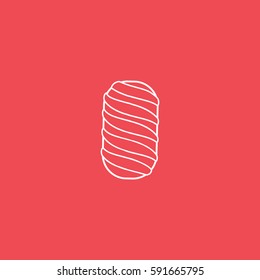 Cookie Line Icon On Red Background