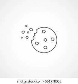 Cookie Line Icon On White Background