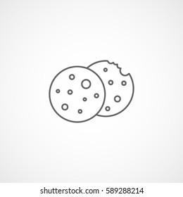 Cookie Line Icon On White Background