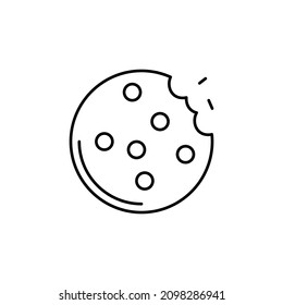 Cookie line icon, outline vector sign, linear style pictogram isolated on white. Symbol, logo illustration. Editable stroke