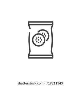 Cookie line icon, outline vector sign, linear style pictogram isolated on white. Symbol, logo illustration. Editable stroke