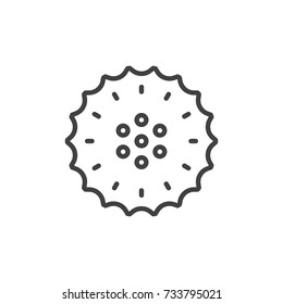 Cookie line icon, outline vector sign, linear style pictogram isolated on white. Symbol, logo illustration. Editable stroke