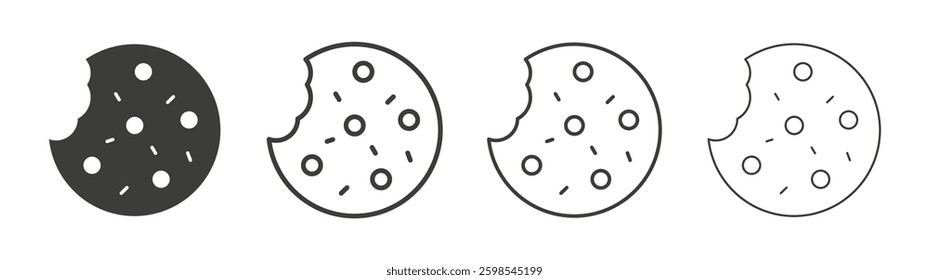 Cookie line icon vector illustration set.