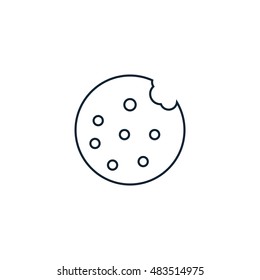 Cookie line icon Vector Illustration Image Web Material icon  Flat 