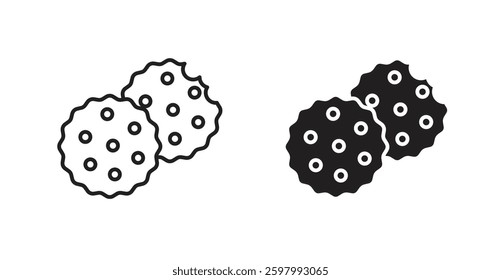 Cookie line icon vector set.