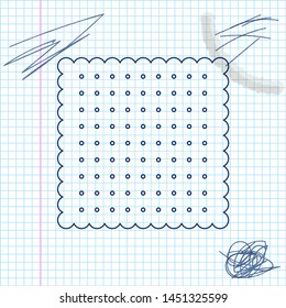 Cookie line sketch icon isolated on white background. Pastry sing. Biscuit symbol. Vector Illustration