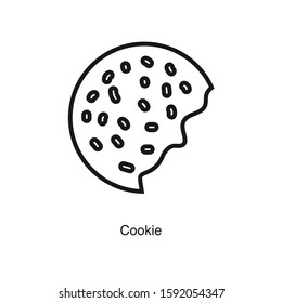 Cookie linear icon vector on white background. Food black icon illustration