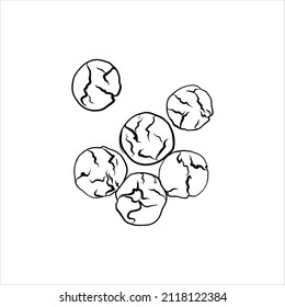 cookie linear vector hand drawing illustration isolated on white background, cookies vector illustration