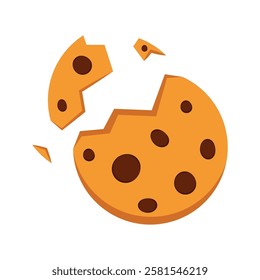 Cookie logo design. Cookie vector on white background. Cookie chocolate chip.