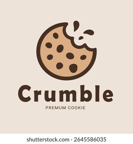 Cookie logo design. Cookie vector on white background, Crumble Premium Cookie Logo, 