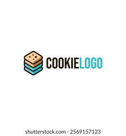 Cookie logo flat vector design