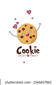 Cookie love, Cookie poster for your room, Love all around cookies, Printable poster, Love to eat, Food is your friend, Sweet cookie design