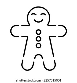 cookie man icon on white background, vector illustration.