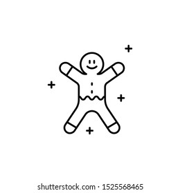 cookie man line icon on white background