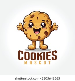 Cookie Mascot Logo Design, Cookie Vector Illustration