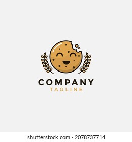 The cookie mascot logo with a smiling face is fun to use in the pastry field