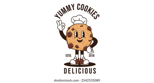 Cookie mascot for t-shirt design vector