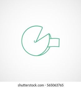 Cookie With Message Green Line Icon On White Background