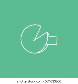 Cookie With Message Line Icon On Green Background