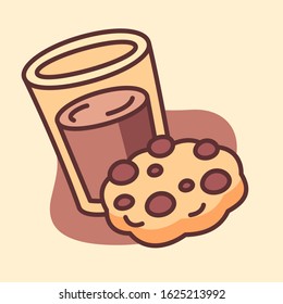 Cookie and milk illustration vector design
