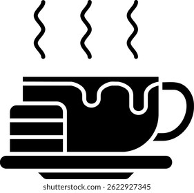 Cookie and milk Line vector Icon Design