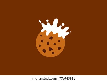 Cookie Milk Simple Vector Design
