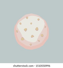 Cookie and minimalism.Freshly baked cookies isolated  background. Brigh colors. Vecror illustration