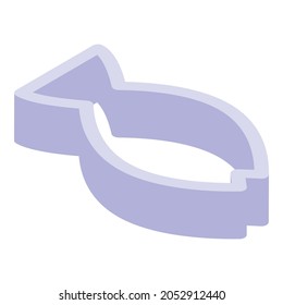Icono de pez de molde de galleta. Isometric del ícono del vector del pez de molde de Cookie para el diseño web aislado en fondo blanco