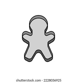 Cookie mold grey vector icon.