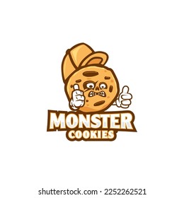 Cookie monster character mascot logo svg