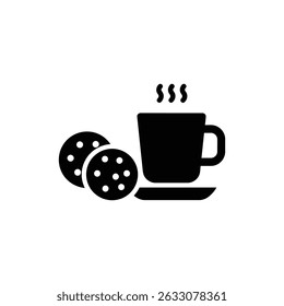 Cookie and Mug Together on Plate, Perfect Snack Pairing