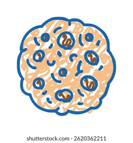 cookie oatmeal doodle icon sketch vector. cookie oatmeal sign. isolated symbol illustration