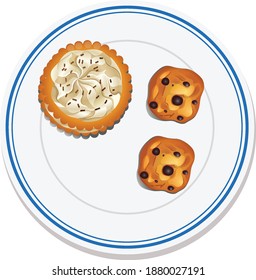 Cookie on the plate illustration