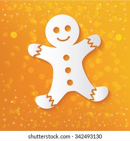 Cookie on yellow background,vector