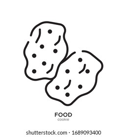 Cookie outline. Isolated cookie on white background