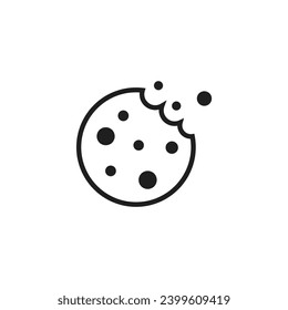 cookie outline symbol in a simple flat trendy modern style