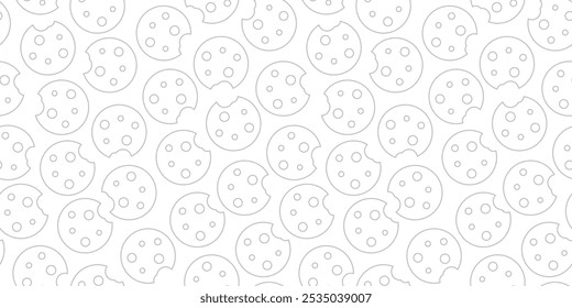 Cookie-Muster Hintergrund. Kekse Muster Hintergrund. Schokoladenchips Muster Hintergrund. Cartoon-Illustration von Cookies. Illustration von Keksen.