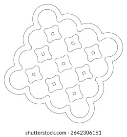 Cookie pattern icon. Biscuit dessert shape. Square food outline. Vector sweet treat.