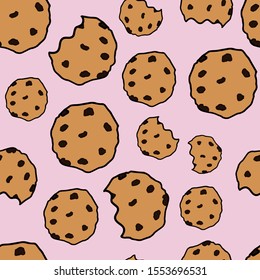 cookie pattern on a pink background