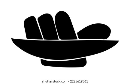 Cookie plate silhouette vector illustration. Isolated on white background