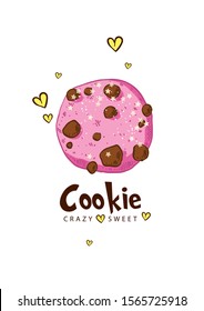 Cookie print, Sweet to eat, Tasty poster, Cookie illustration, Love all around food, Food print, Room decor, Crazy and sweet