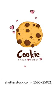 Cookie print, Sweet to eat, Tasty poster, Cookie illustration, Love all around food, Food print, Room decor, Crazy and sweet