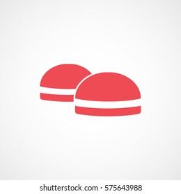 Cookie Red Flat Icon On White Background