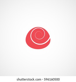 Cookie Red Flat Icon On White Background
